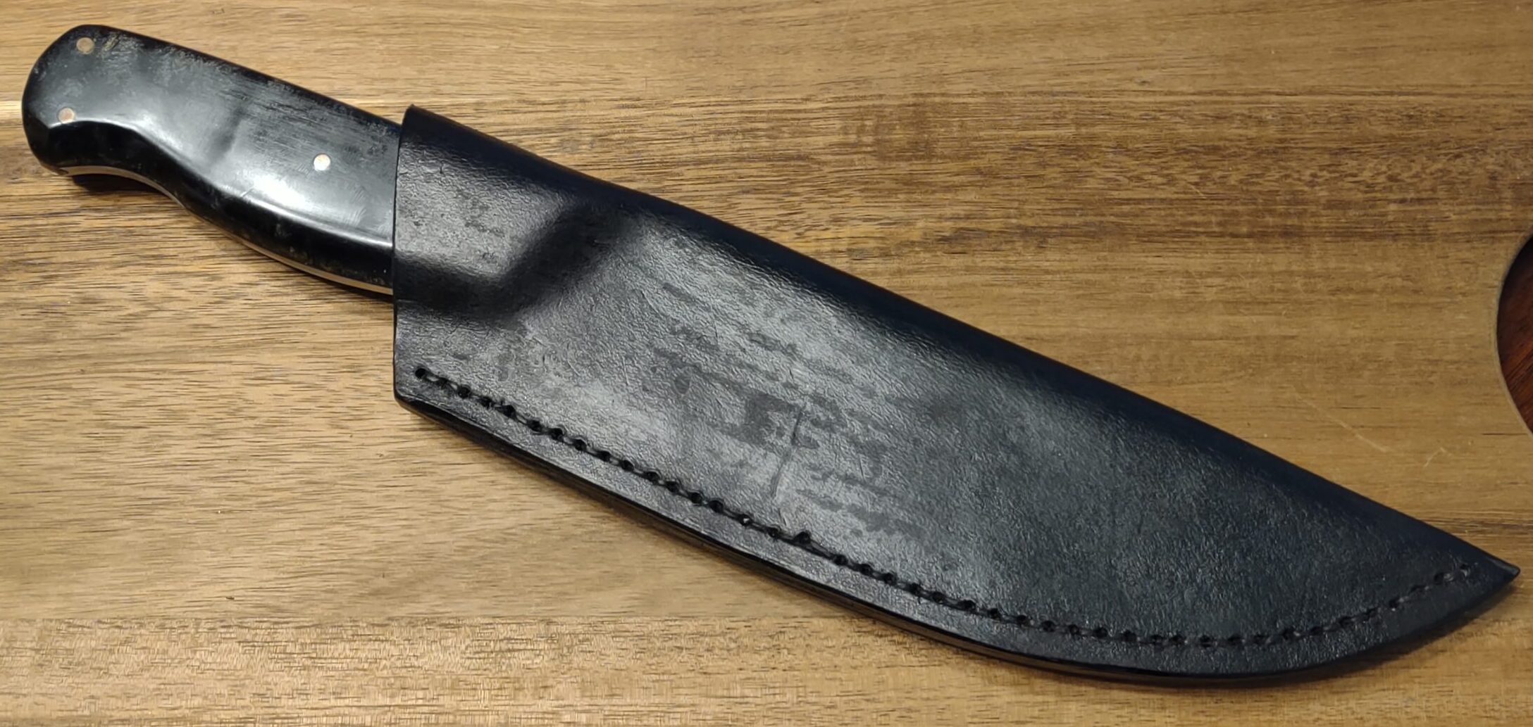 128 Layer Raindrop Pattern Damascus Bowie Inspired Knife - Image 2