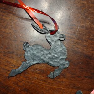 Hand Forged Reindeer Ornament Right