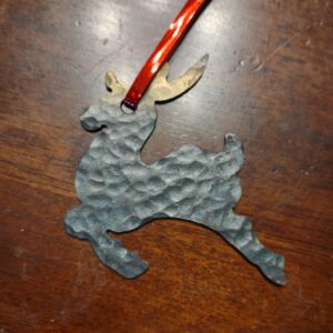 Hand Forged Reindeer Ornament Left