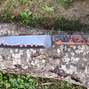Cu-Mai Copper Damascus knife